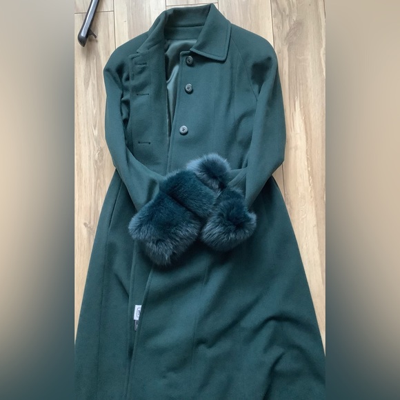 Virgin wool fox fur a-line opera winter coat - Picture 7 of 12